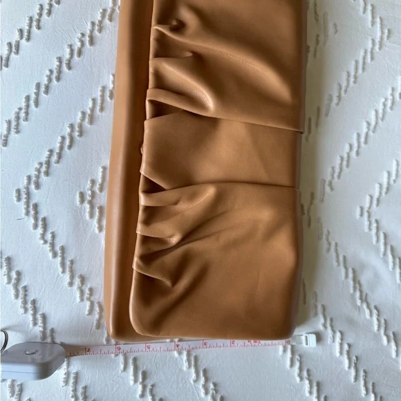 Express Tan Gathered Leather Clutch - Picture 5 of 5
